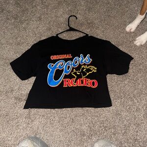 Coors Rodeo Black Cropped Graphic Tee